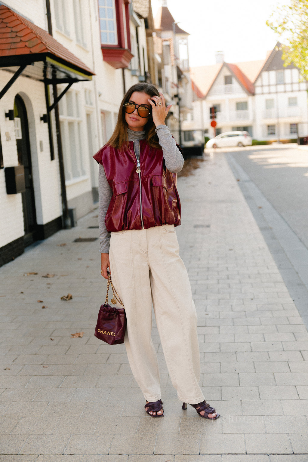 Scarlett SL PU jacket cherry red