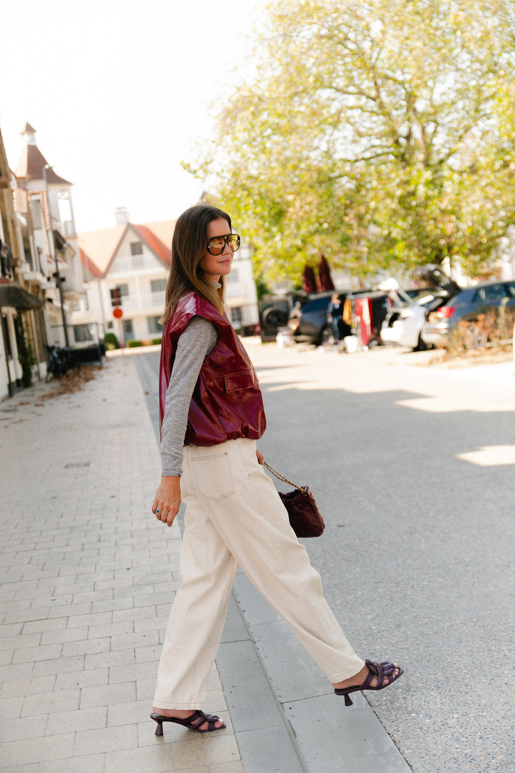 Scarlett SL PU jacket cherry red