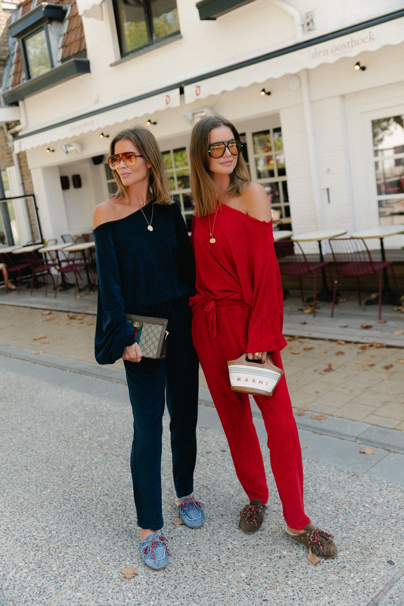 Gisele terry sweatpants red