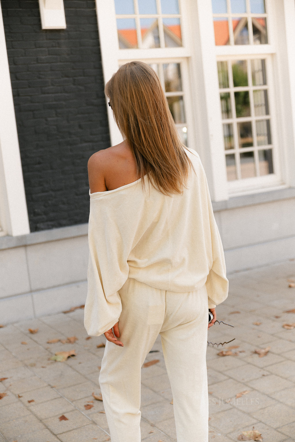 Gisele terry off-shoulder sweatshirt butter