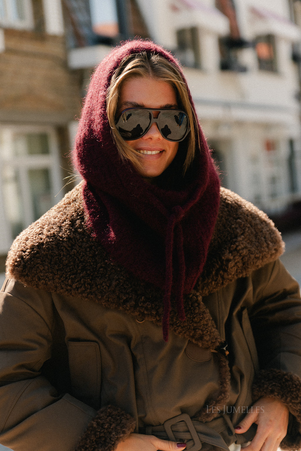 OBJMilu knit balaclava NOOS windsor wine/melange