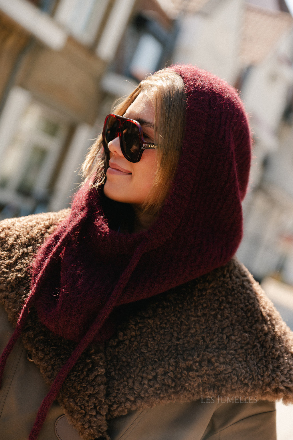 OBJMilu knit balaclava NOOS windsor wine/melange