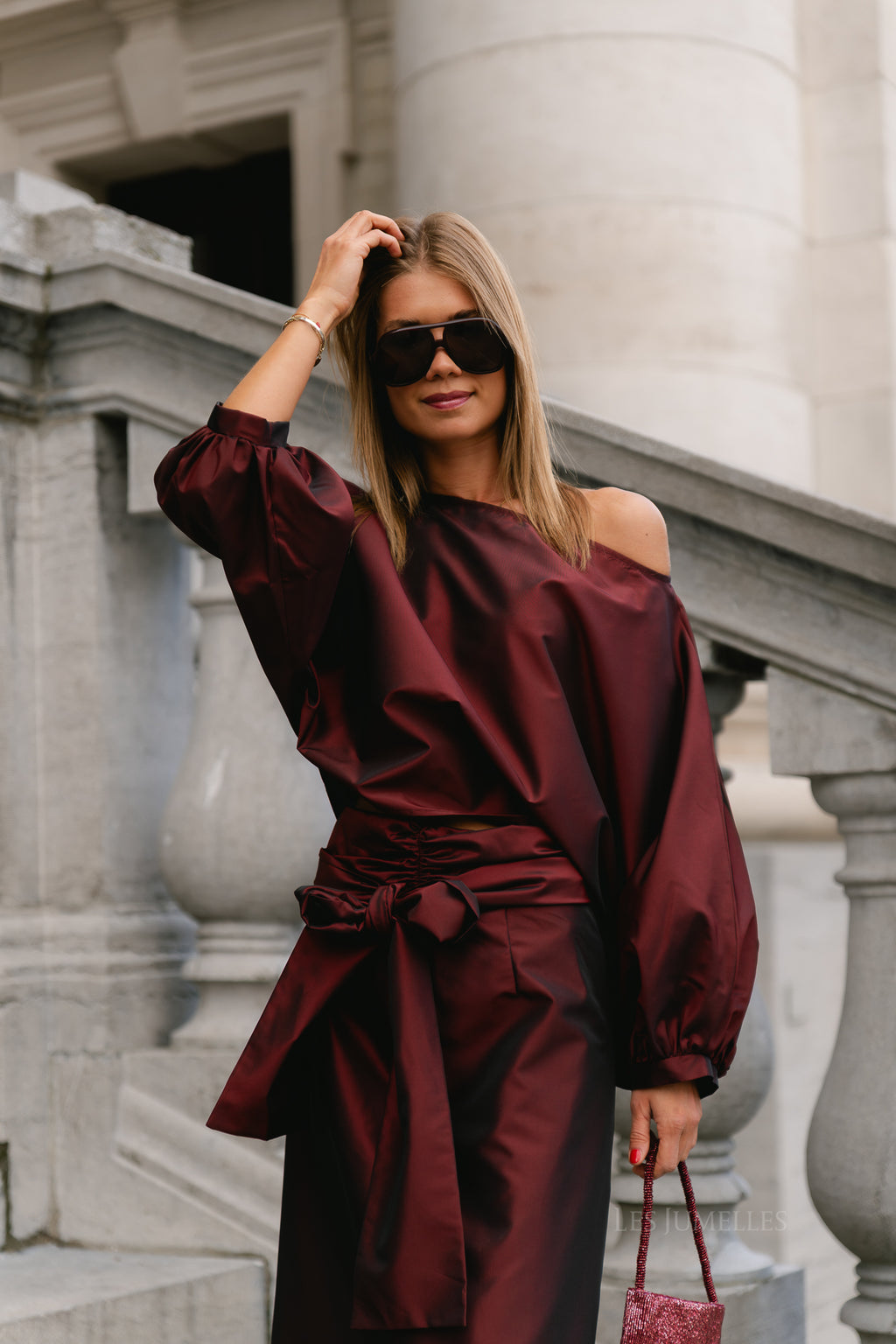 Sutton blouse burgundy
