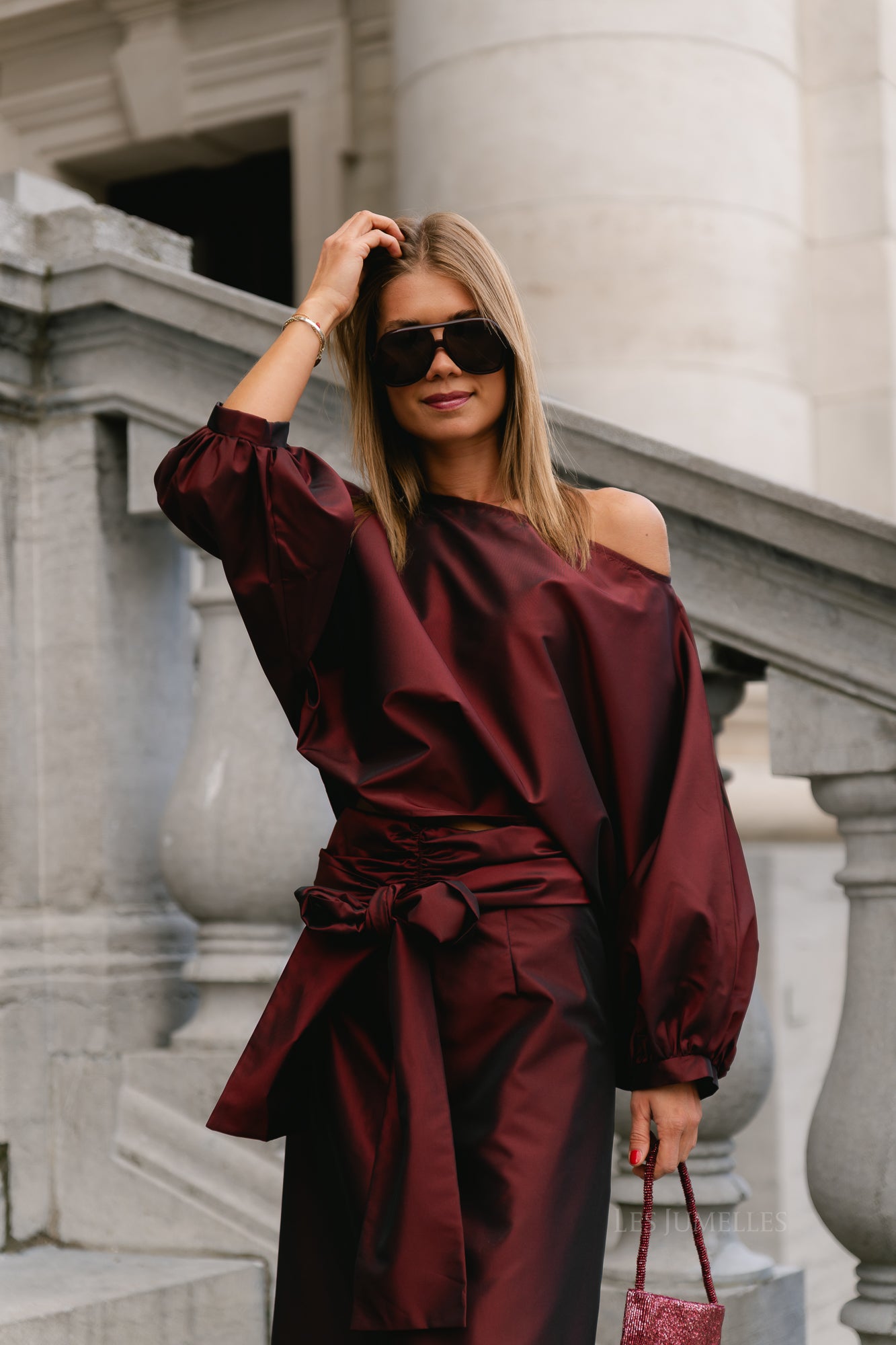 Sutton blouse burgundy