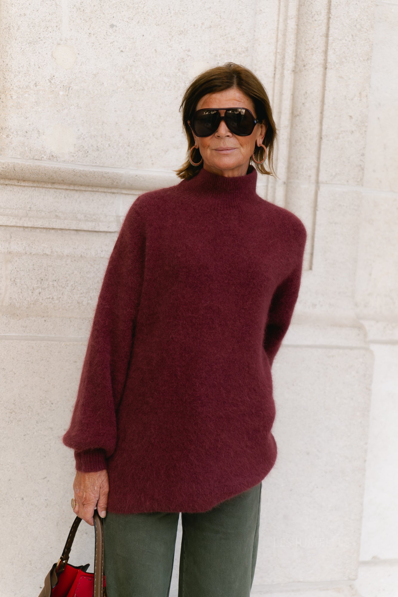 Annabelle LS knitted jumper burgundy