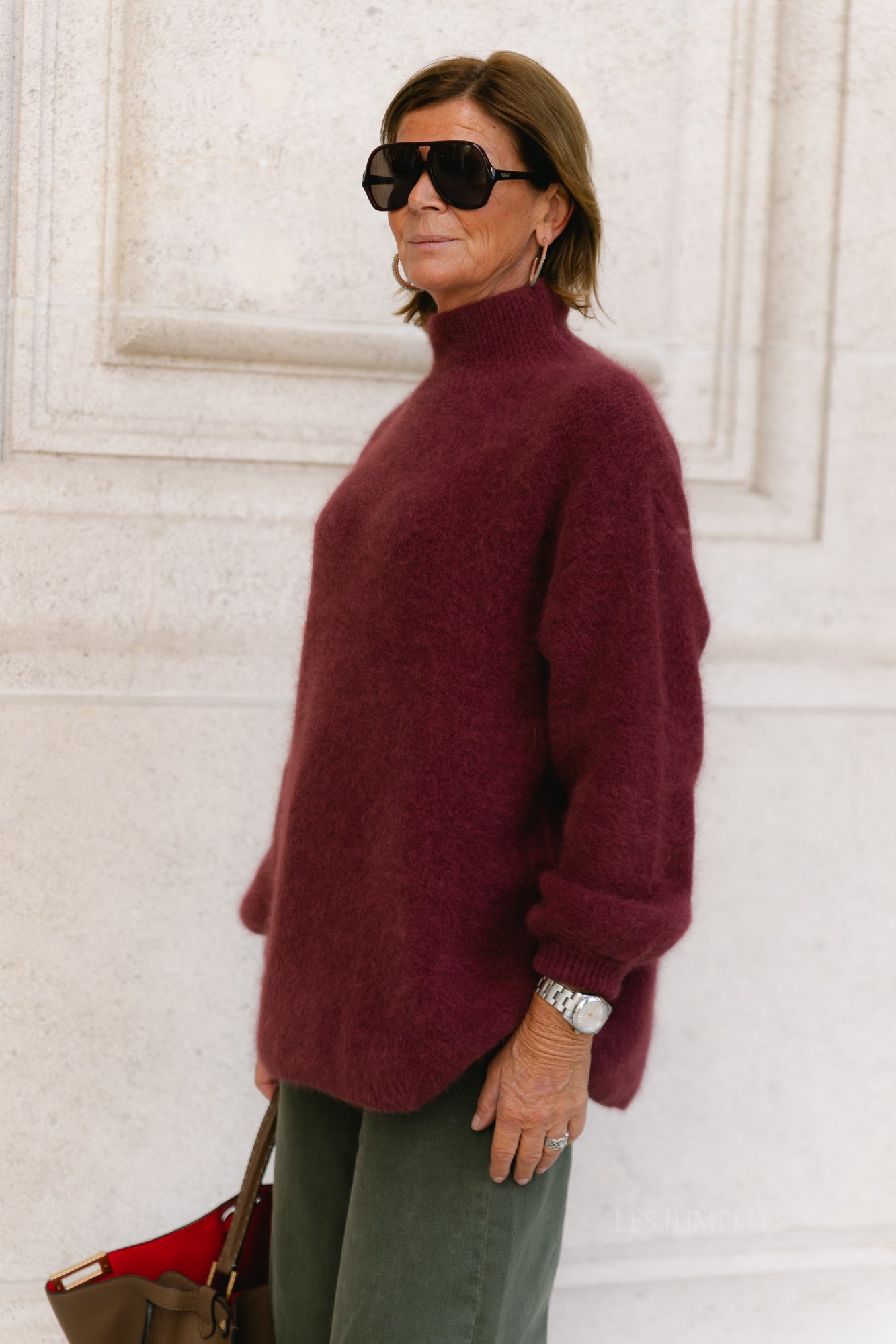 Annabelle LS knitted jumper burgundy
