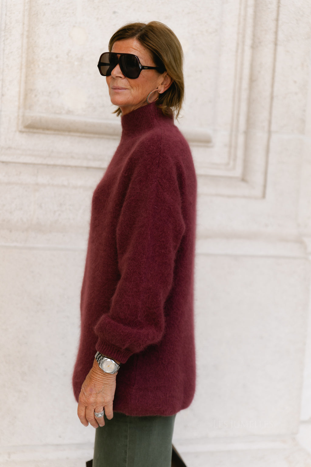 Annabelle LS knitted jumper burgundy