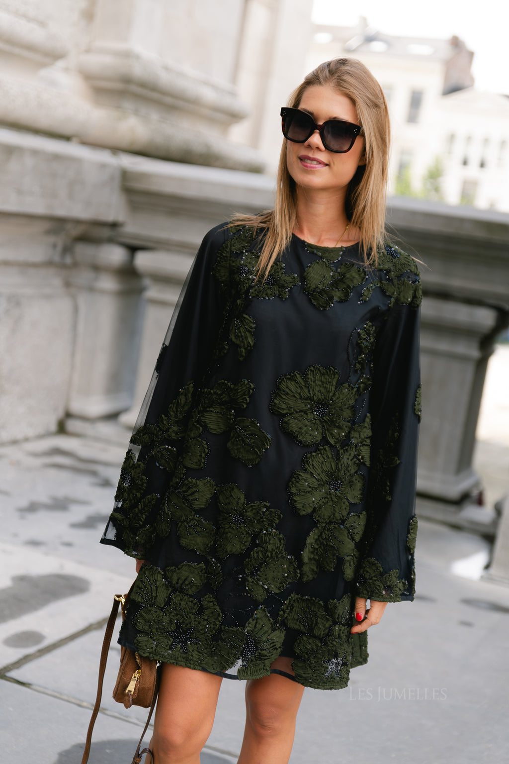 YASFlouing LS dress show black