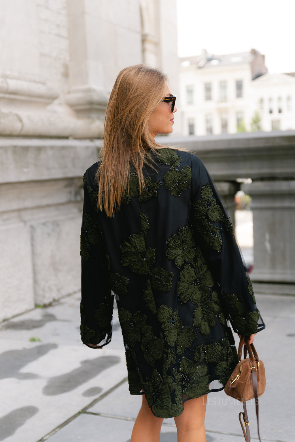 YASFlouing LS dress show black