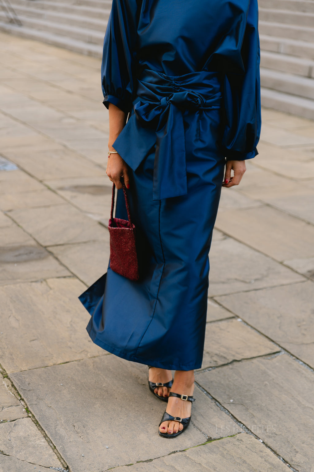 Sutton tied maxi skirt navy