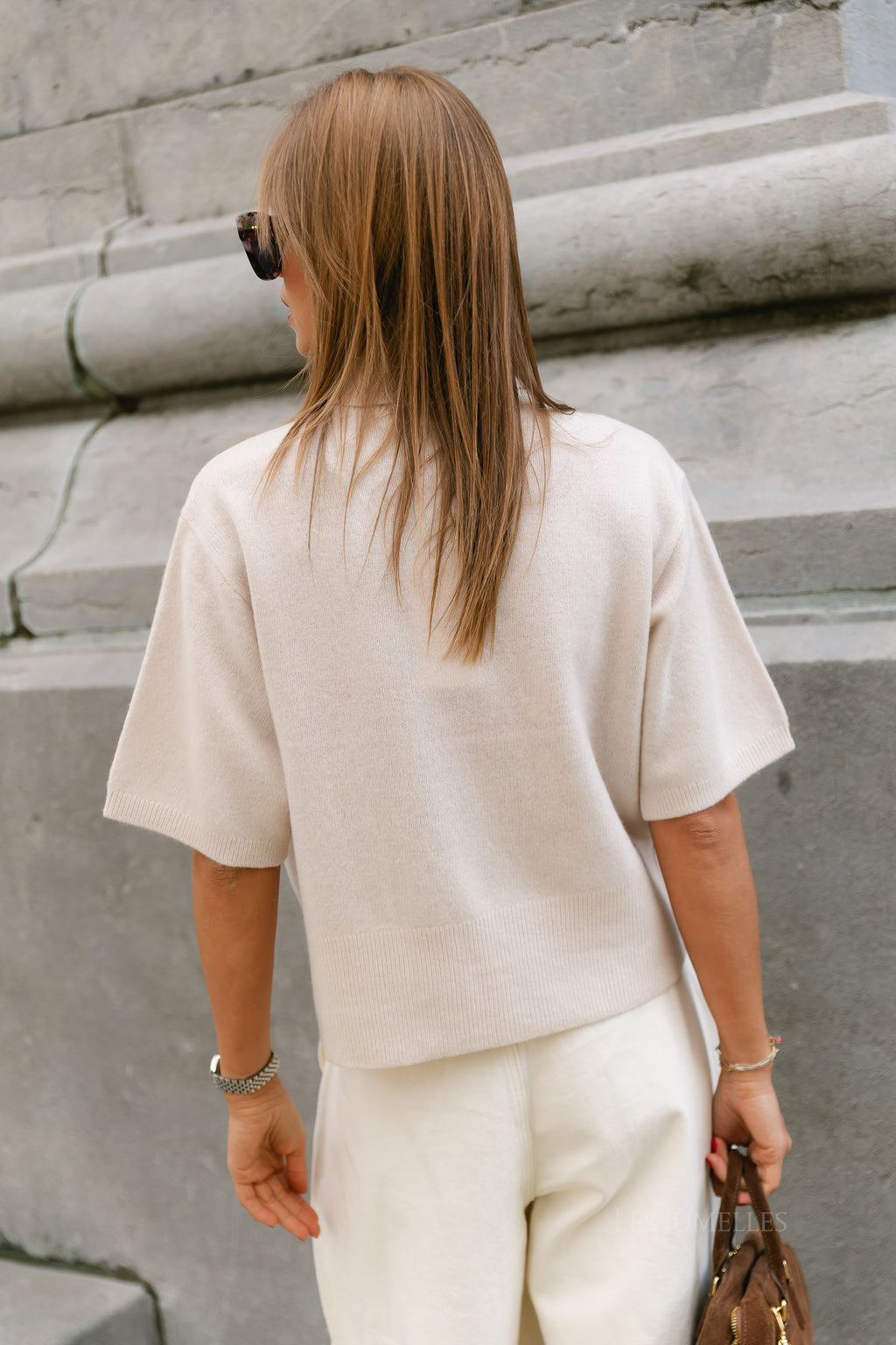 YASEmila 2/4 roll neck knit pullover sandshell