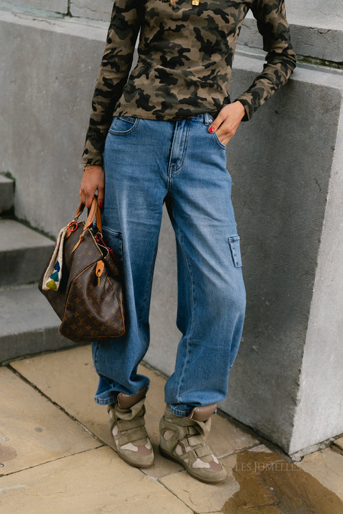 Romane cargo jeans medium blue