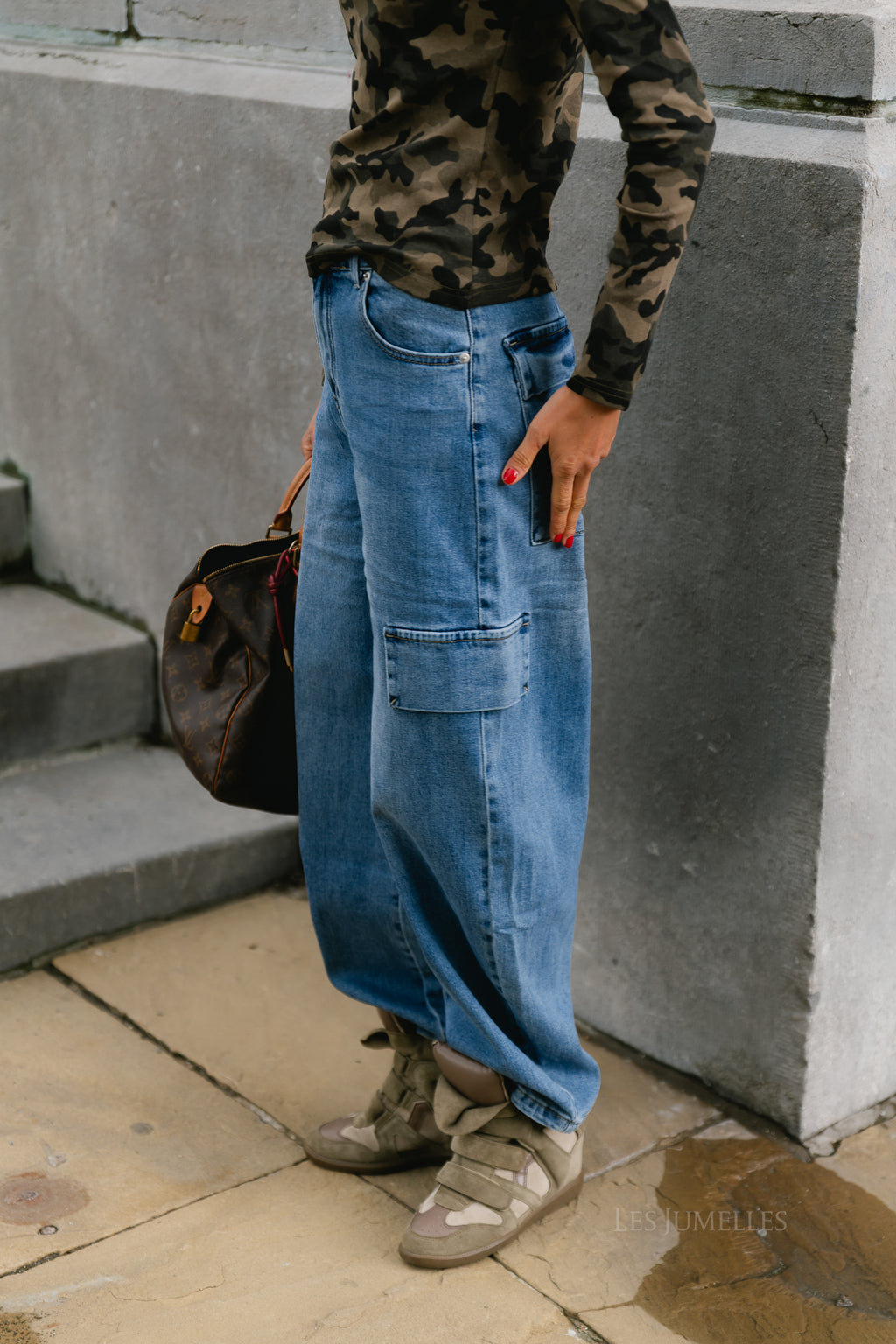 Romane cargo jeans medium blue