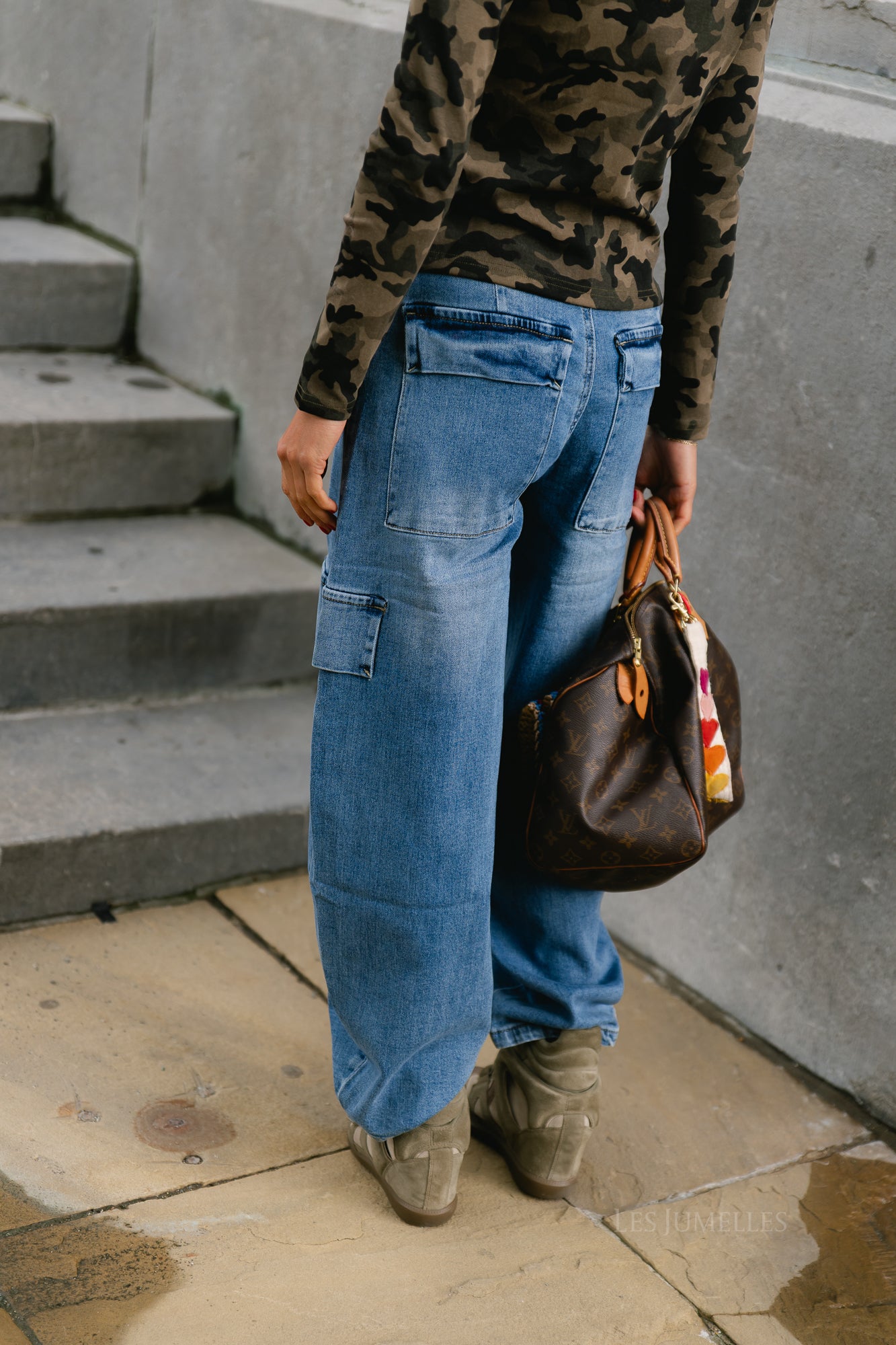 Romane cargo jeans medium blue