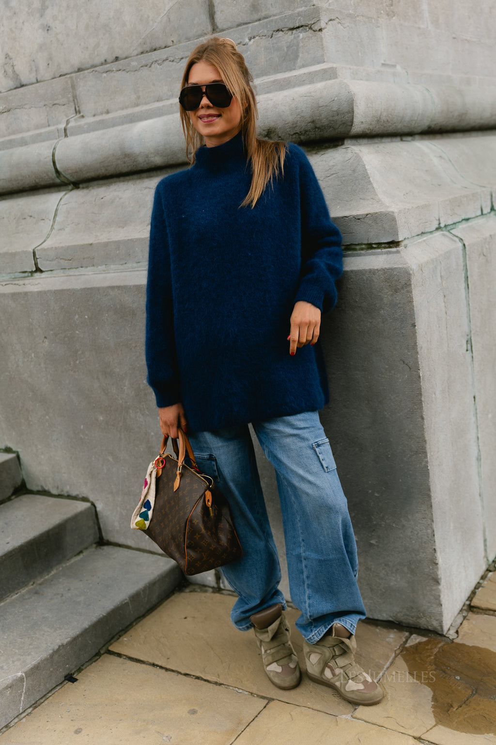 Annabelle LS knitted jumper marine blue