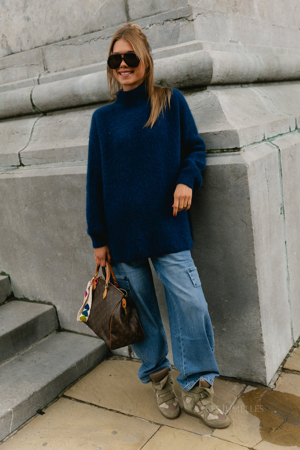 Annabelle LS knitted jumper marine blue