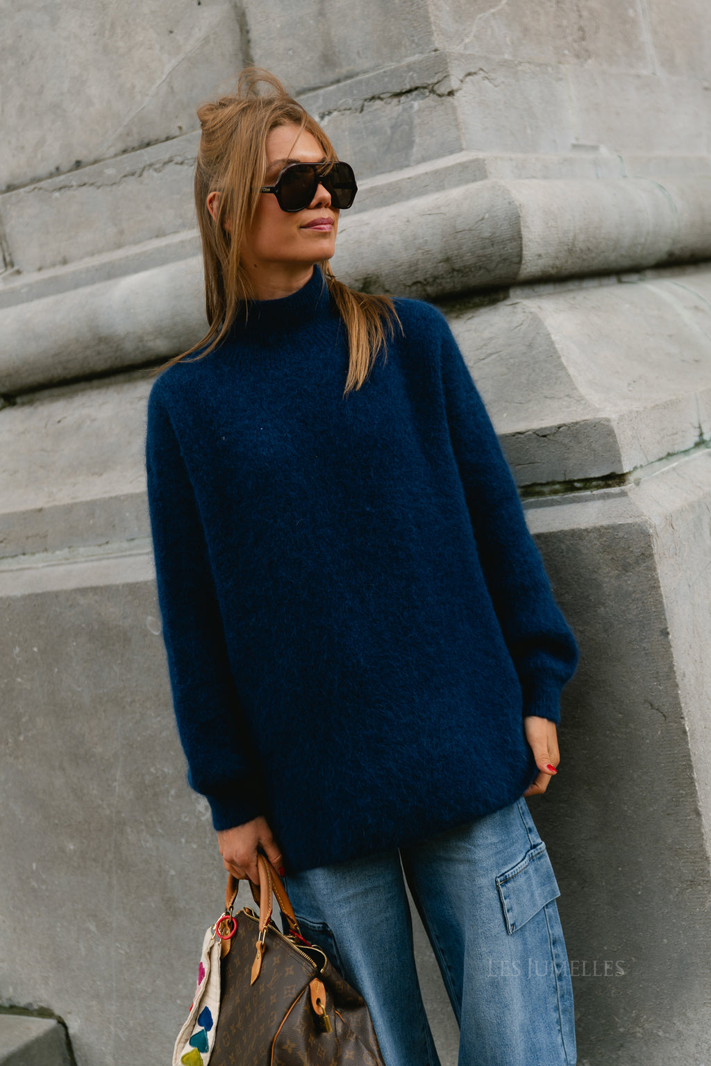 Annabelle LS knitted jumper marine blue