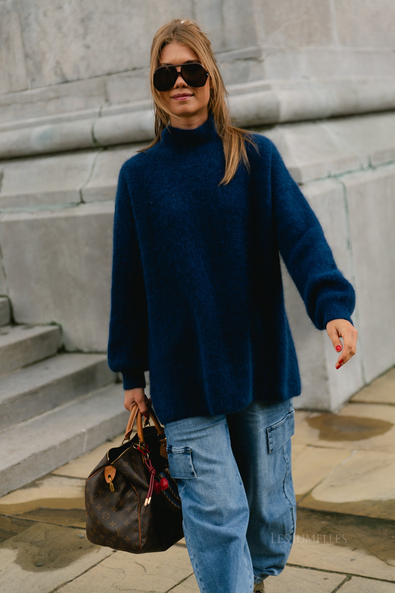 Annabelle LS knitted jumper marine blue