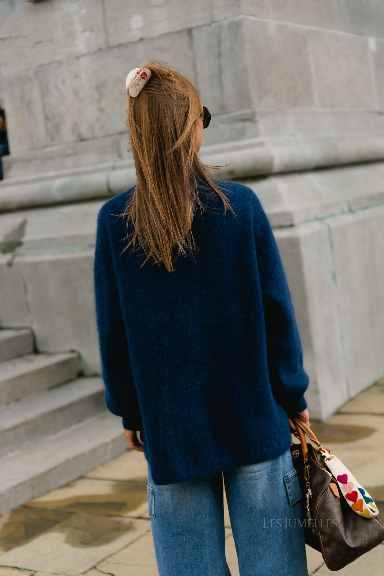 Annabelle LS knitted jumper marine blue
