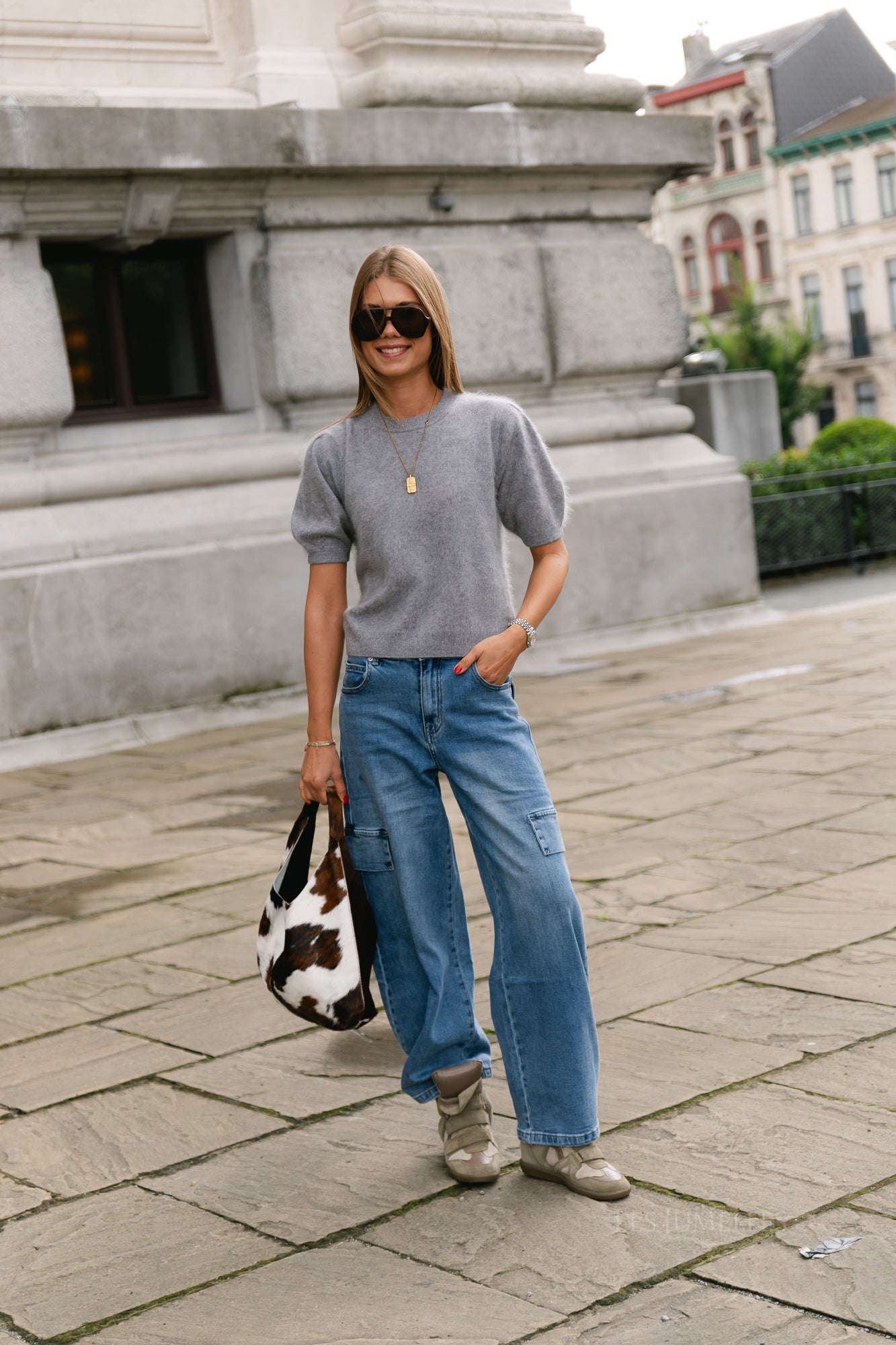 Polov jumper grey melange