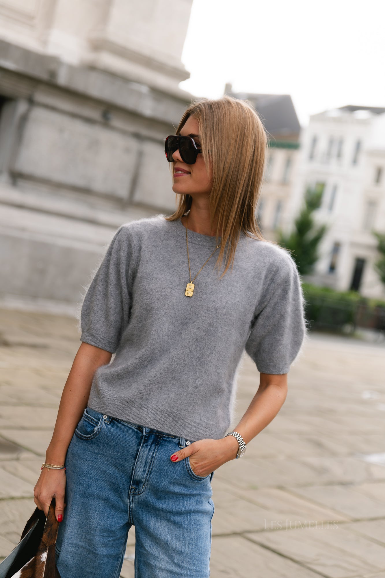 Polov jumper grey melange