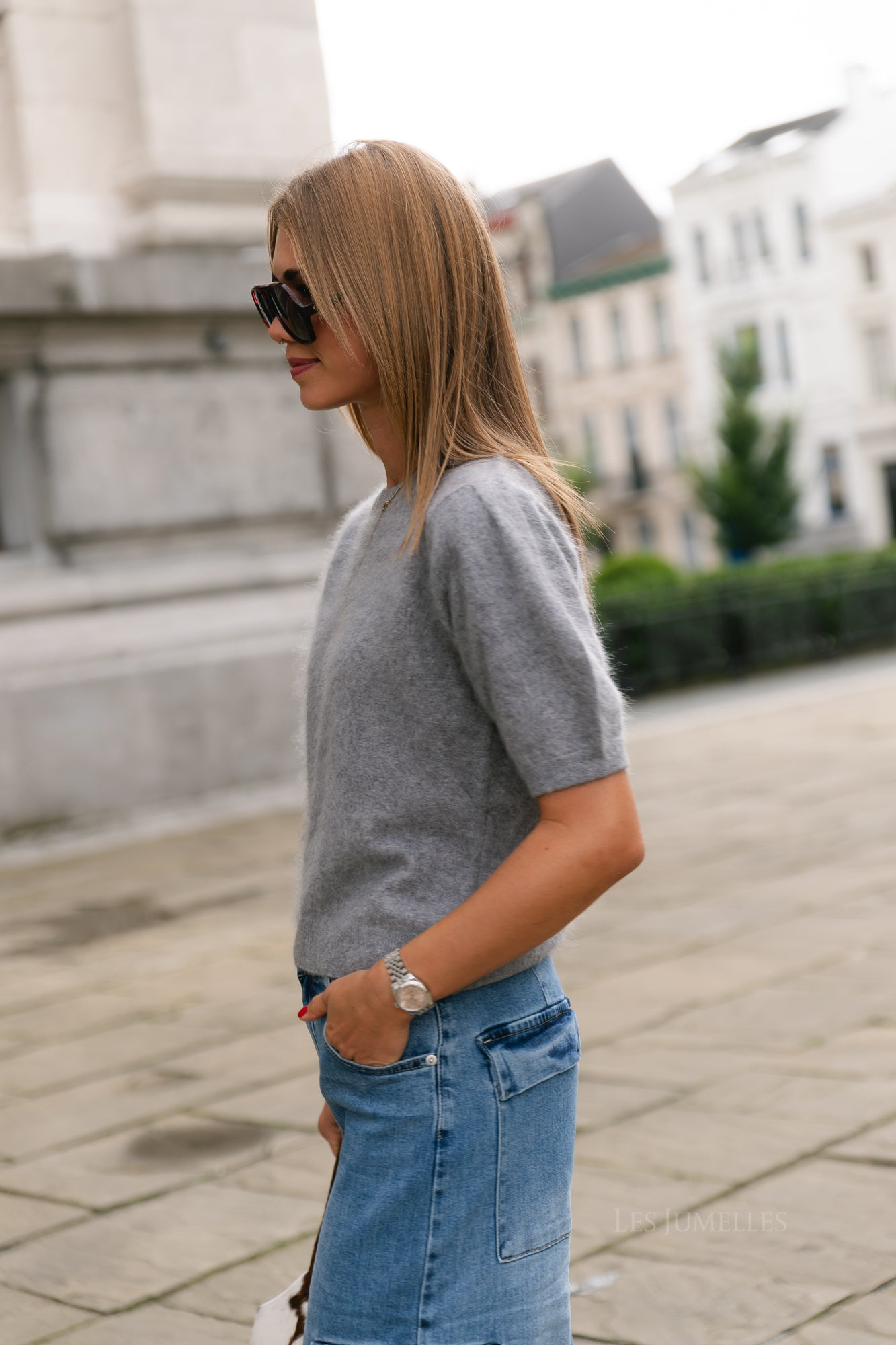Polov jumper grey melange