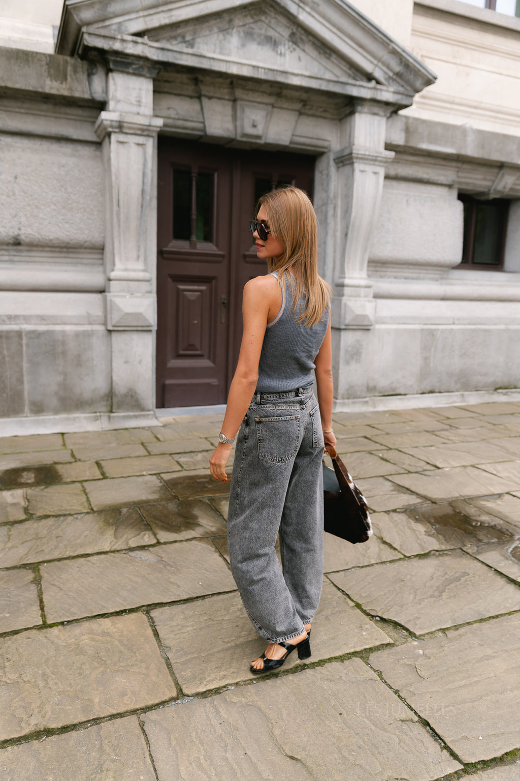 ROUNola knitted tank top dark grey melange