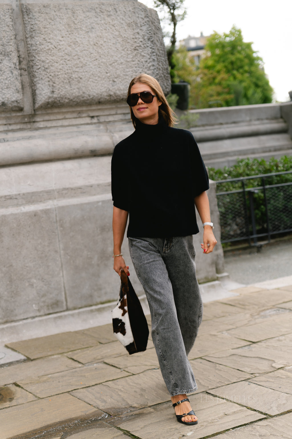 YASEmila 2/4 roll neck knit pullover black