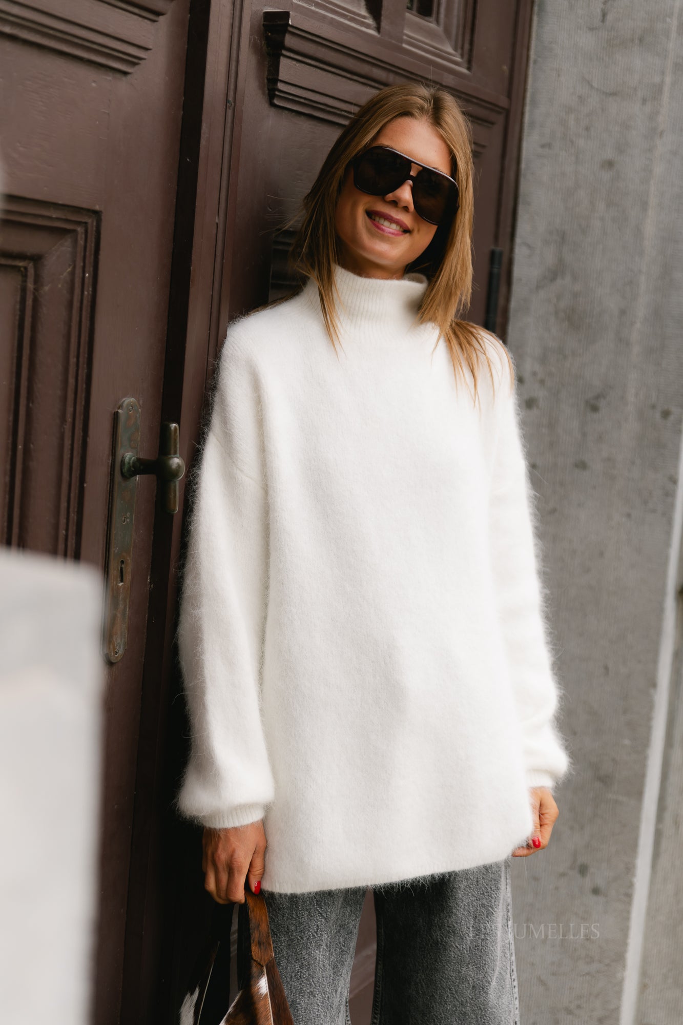 Annabelle LS knitted jumper white