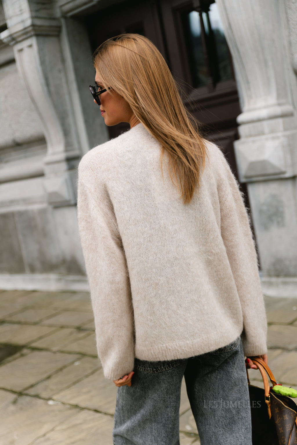 OBJHarry LS LO knit cardigan NOOS birch/melange
