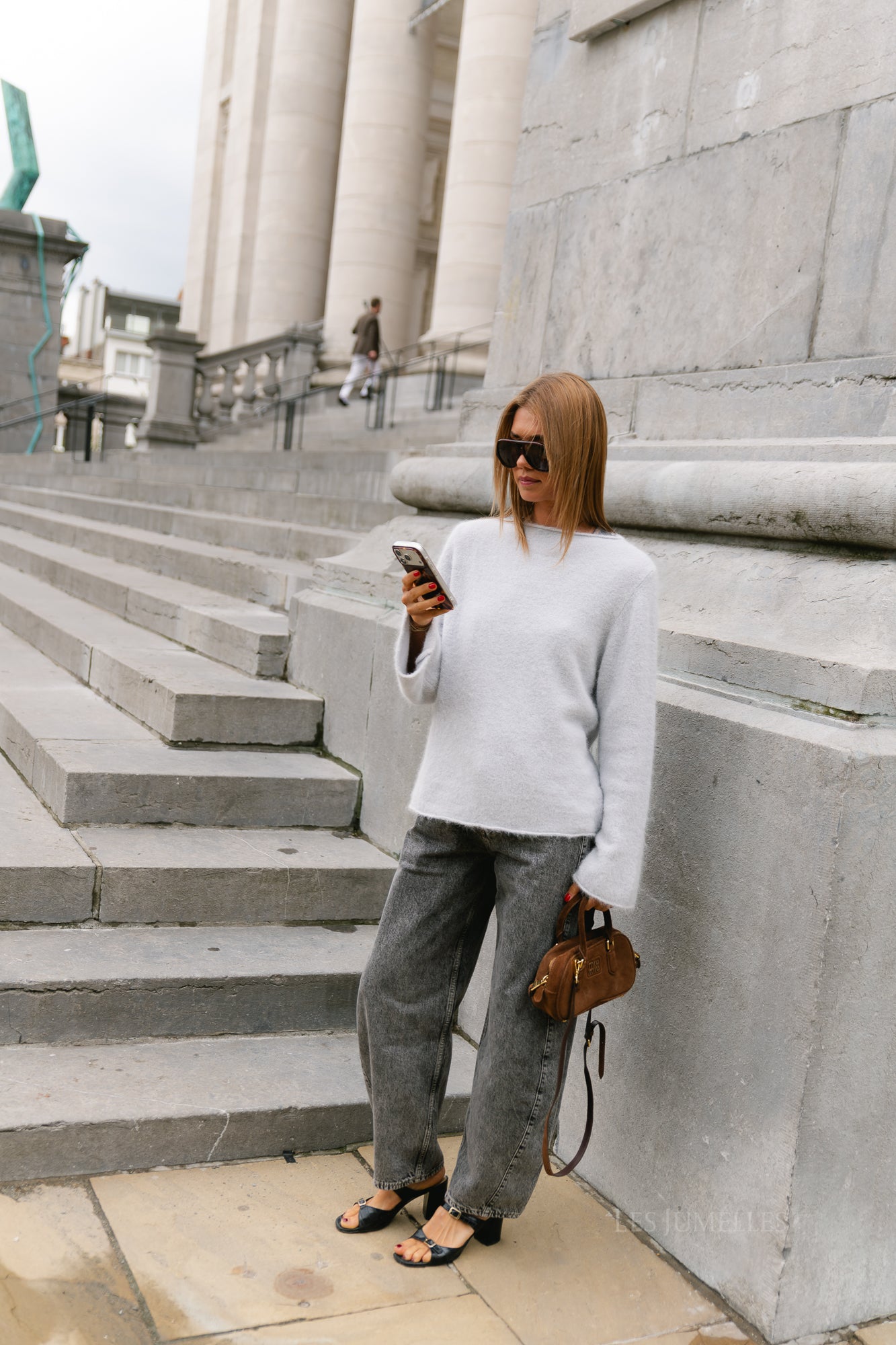 Cecile LS knitted jumper white