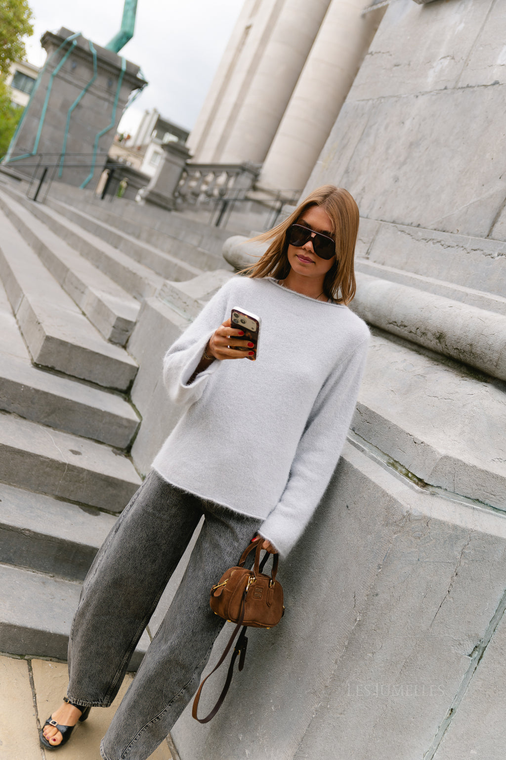 Cecile LS knitted jumper white