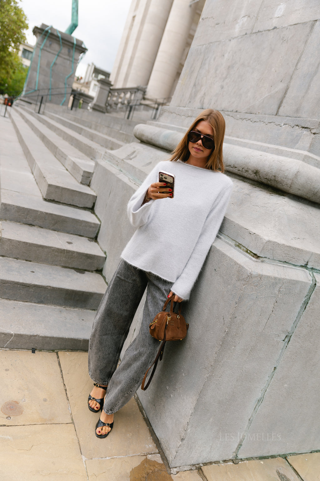 Cecile LS knitted jumper white