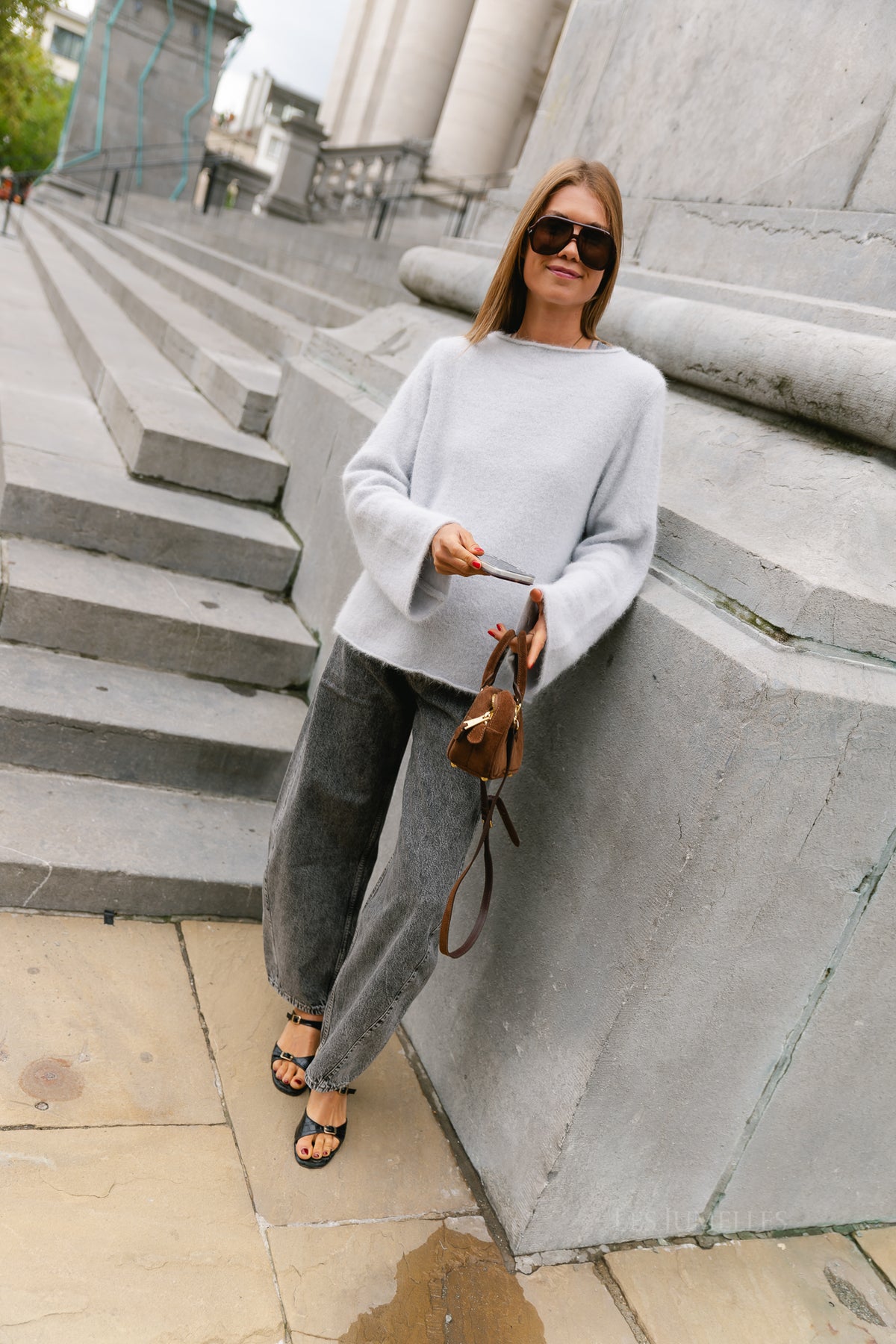 Cecile LS knitted jumper light grey