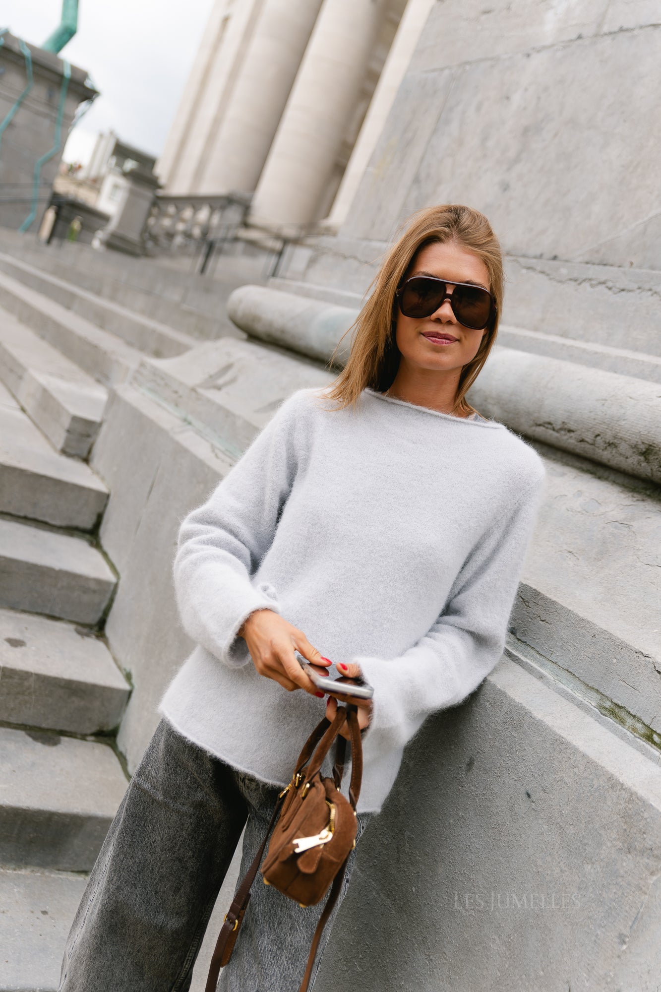 Cecile LS knitted jumper white