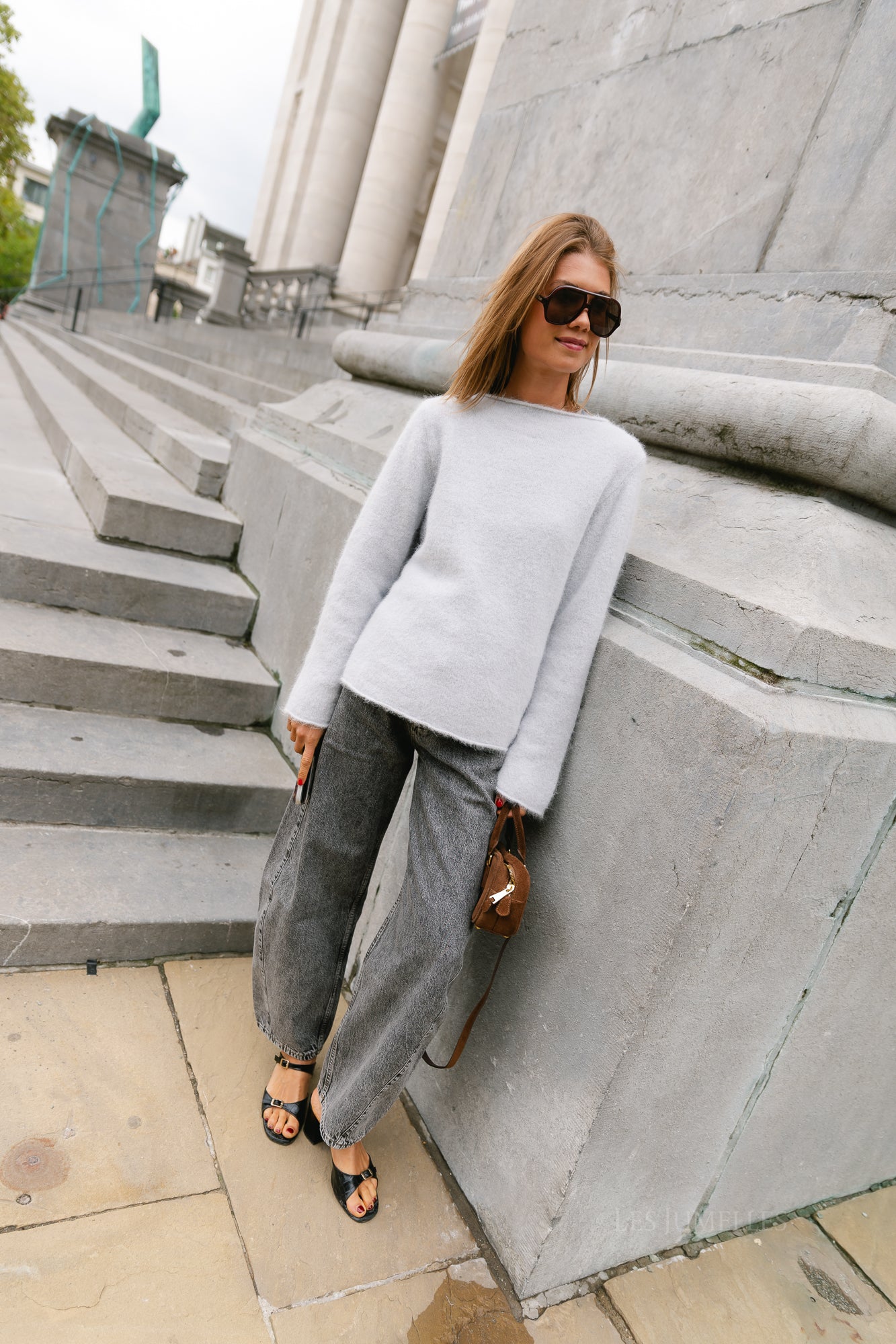 Cecile LS knitted jumper white