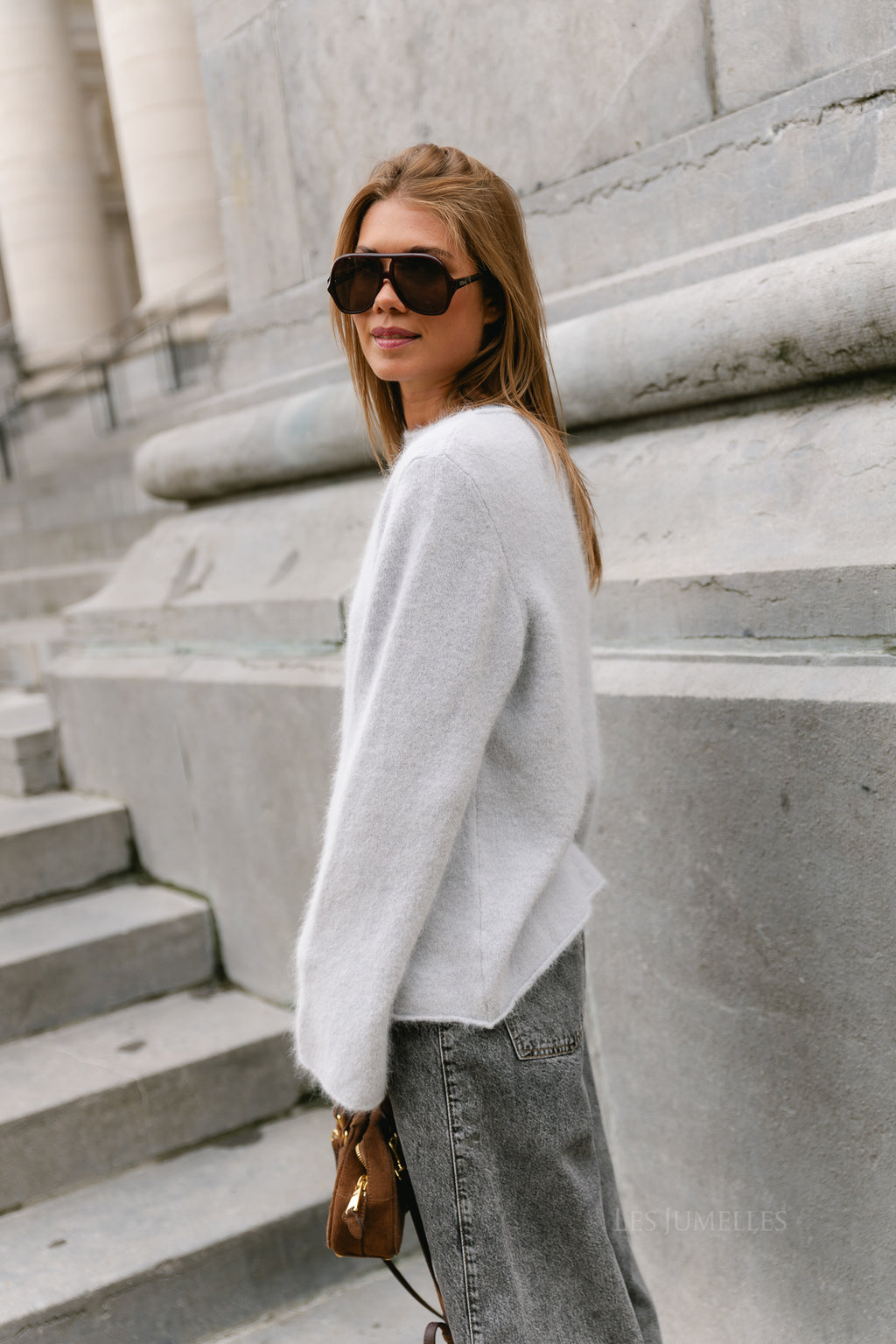 Cecile LS knitted jumper white