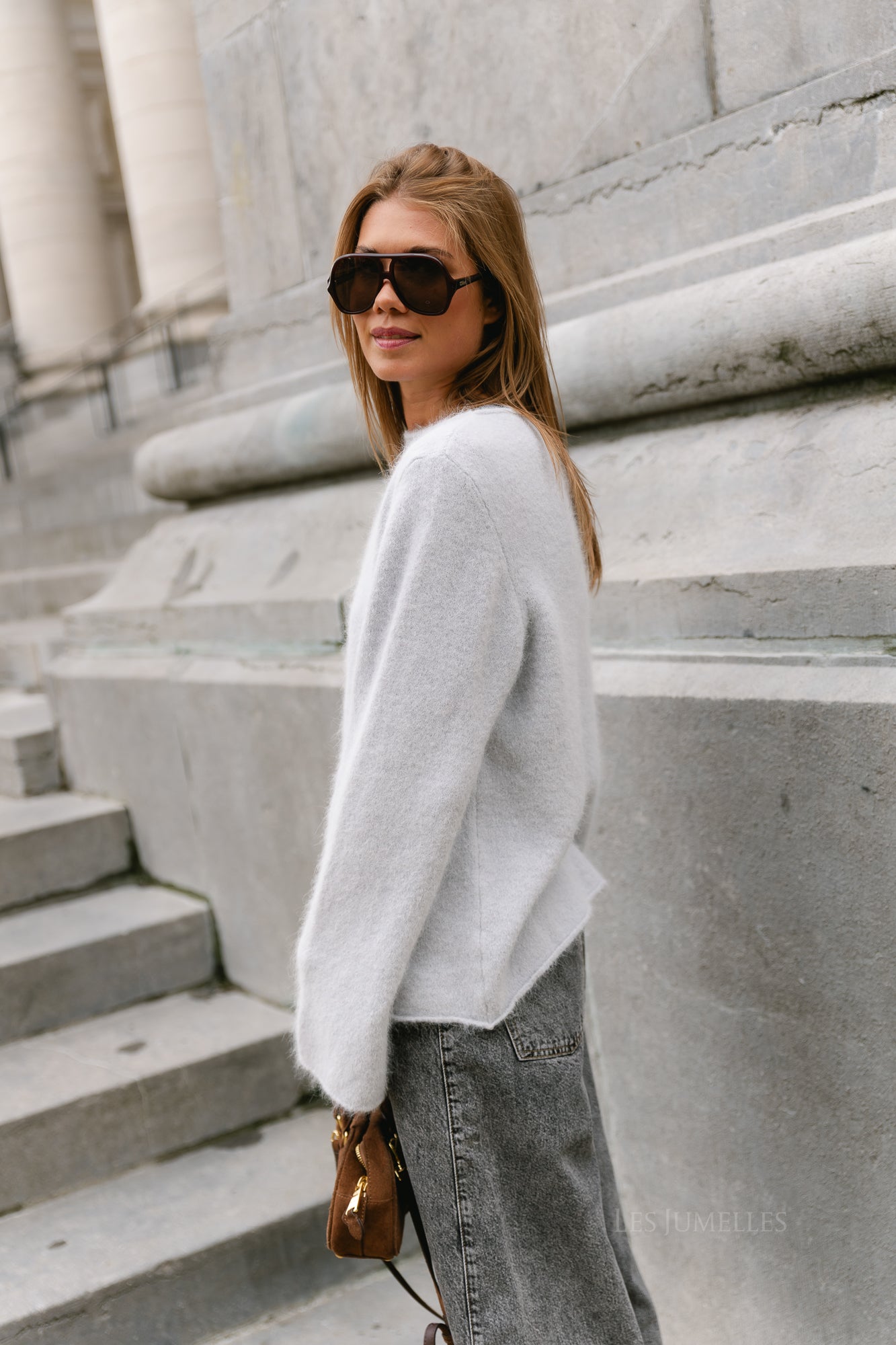 Cecile LS knitted jumper white