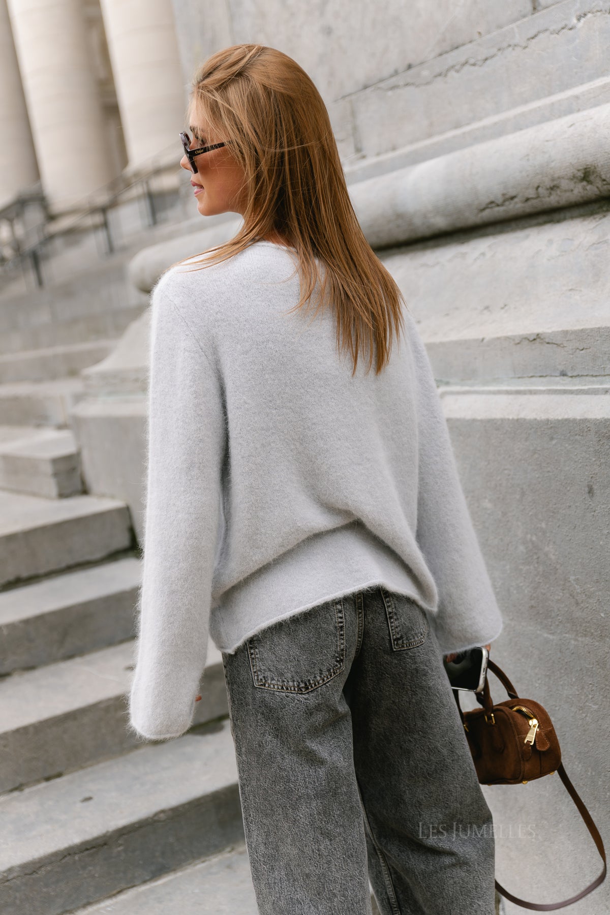 Cecile LS knitted jumper light grey