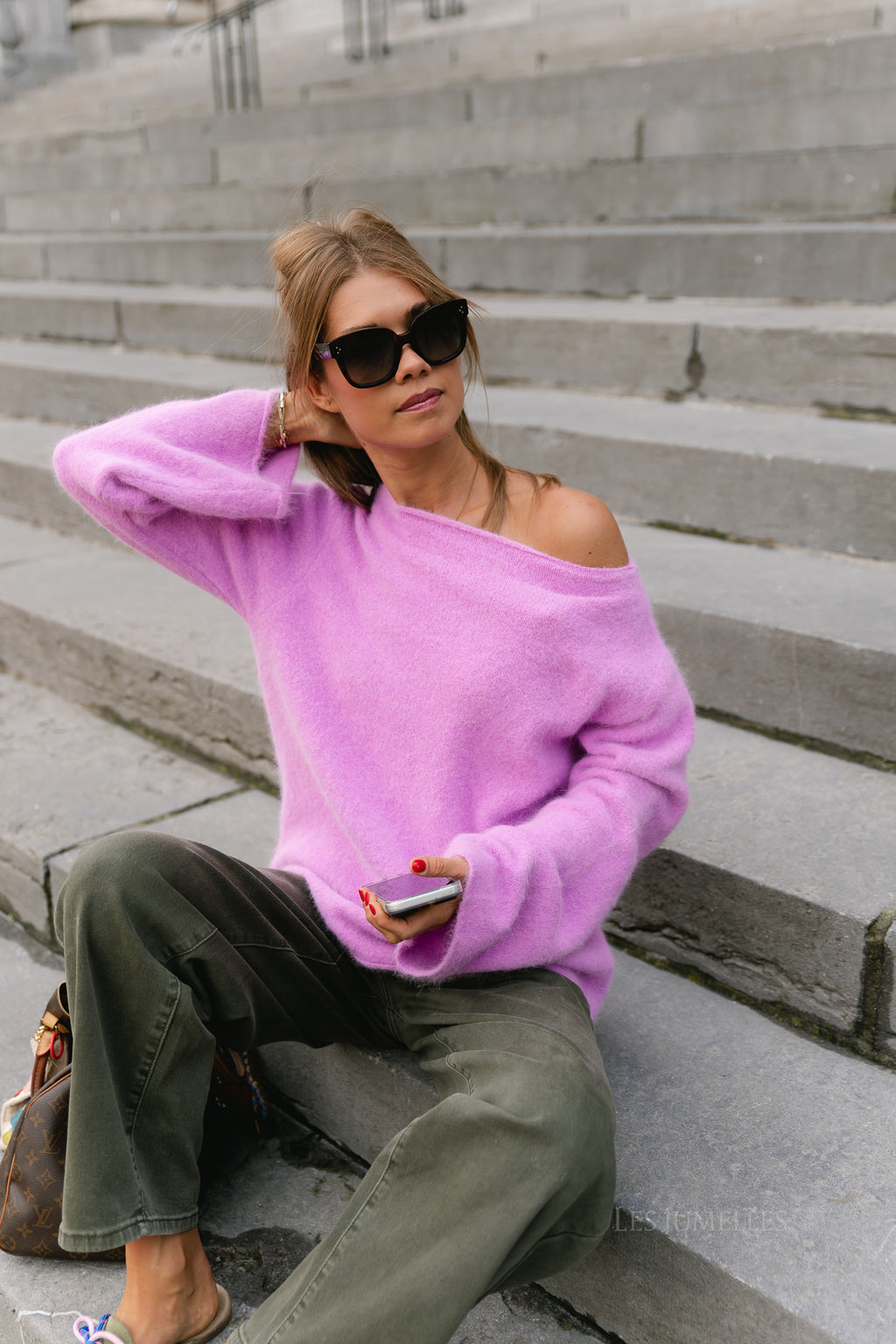 Cecile LS knitted jumper orchid