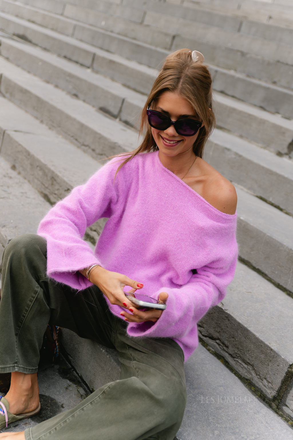Cecile LS knitted jumper orchid
