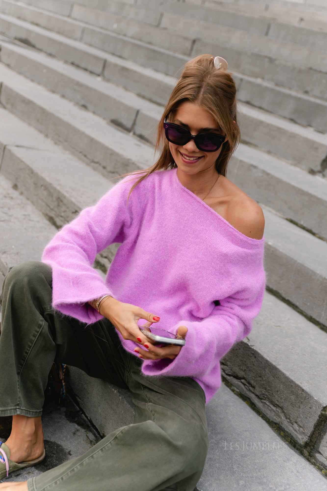 Cecile LS knitted jumper orchid