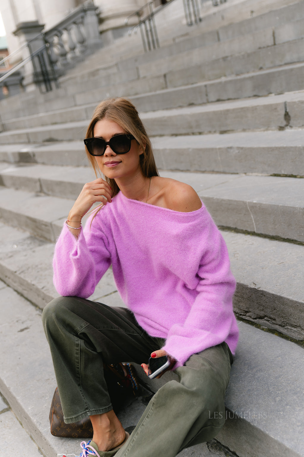 Cecile LS knitted jumper orchid