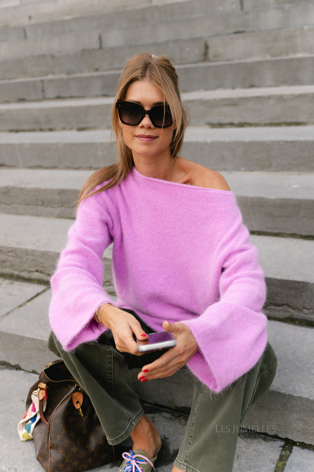 Cecile LS knitted jumper orchid