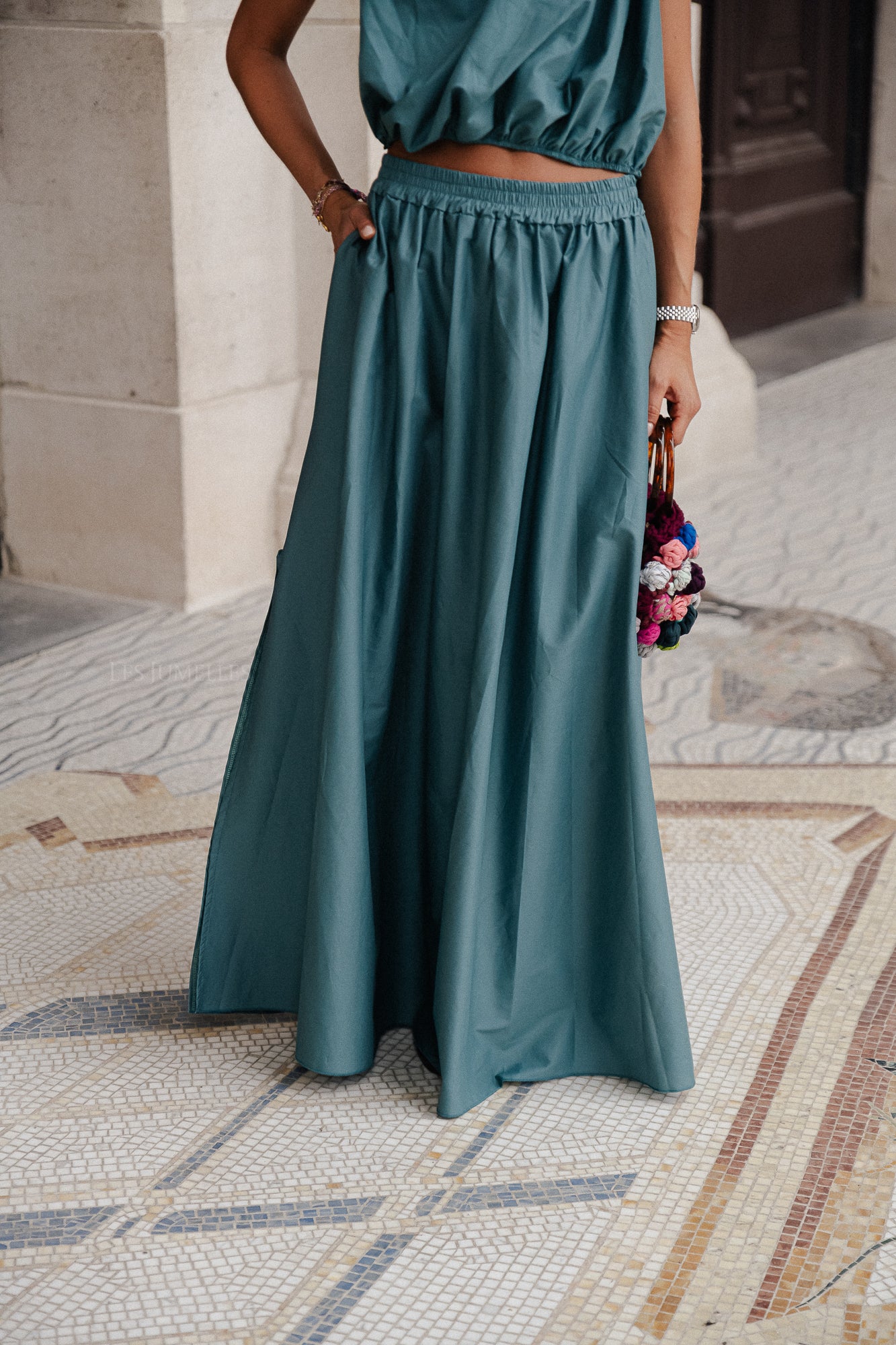 Fran long skirt north atlantic blue