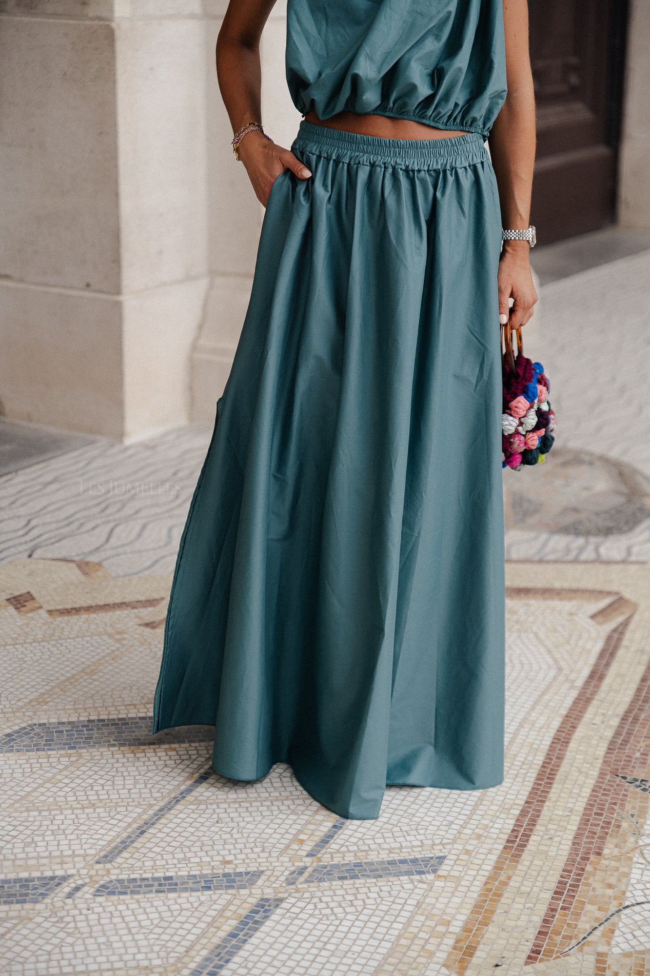 Fran long skirt north atlantic blue