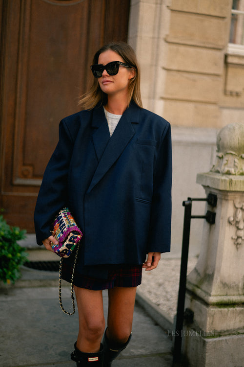 Chloe oversized blazer midnight blue
