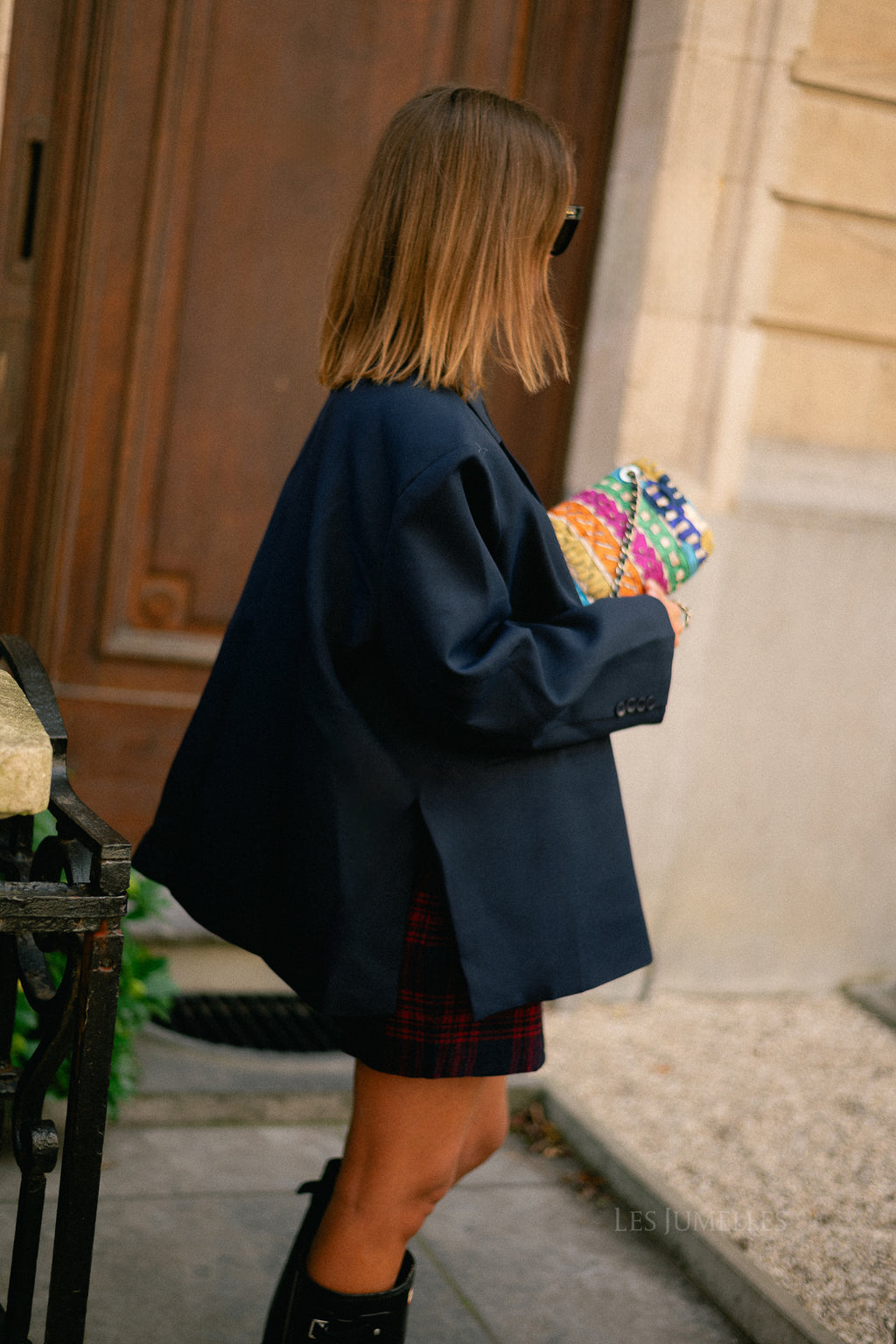 Chloe oversized blazer midnight blue
