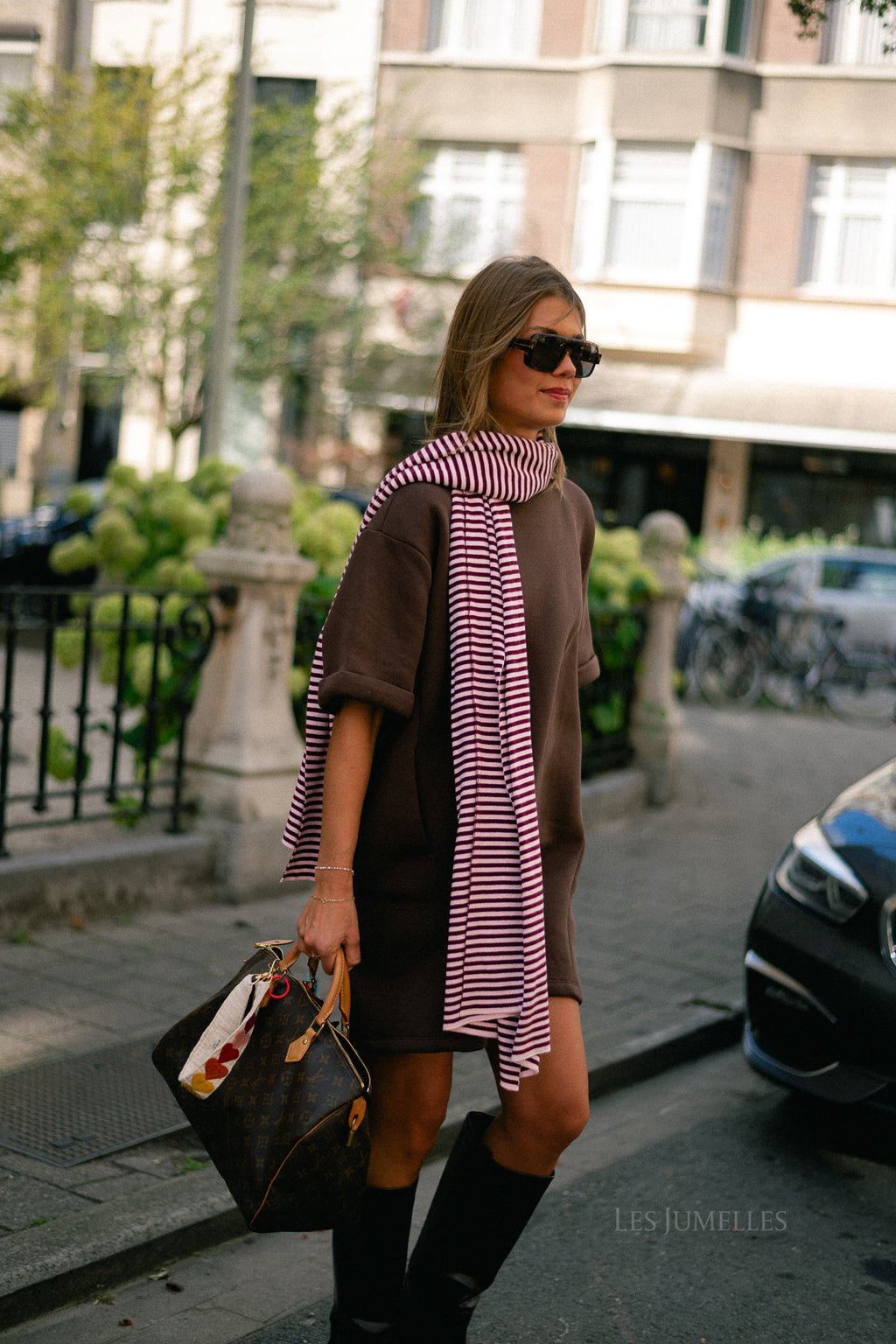 Isabel sweater dress hot chocolate
