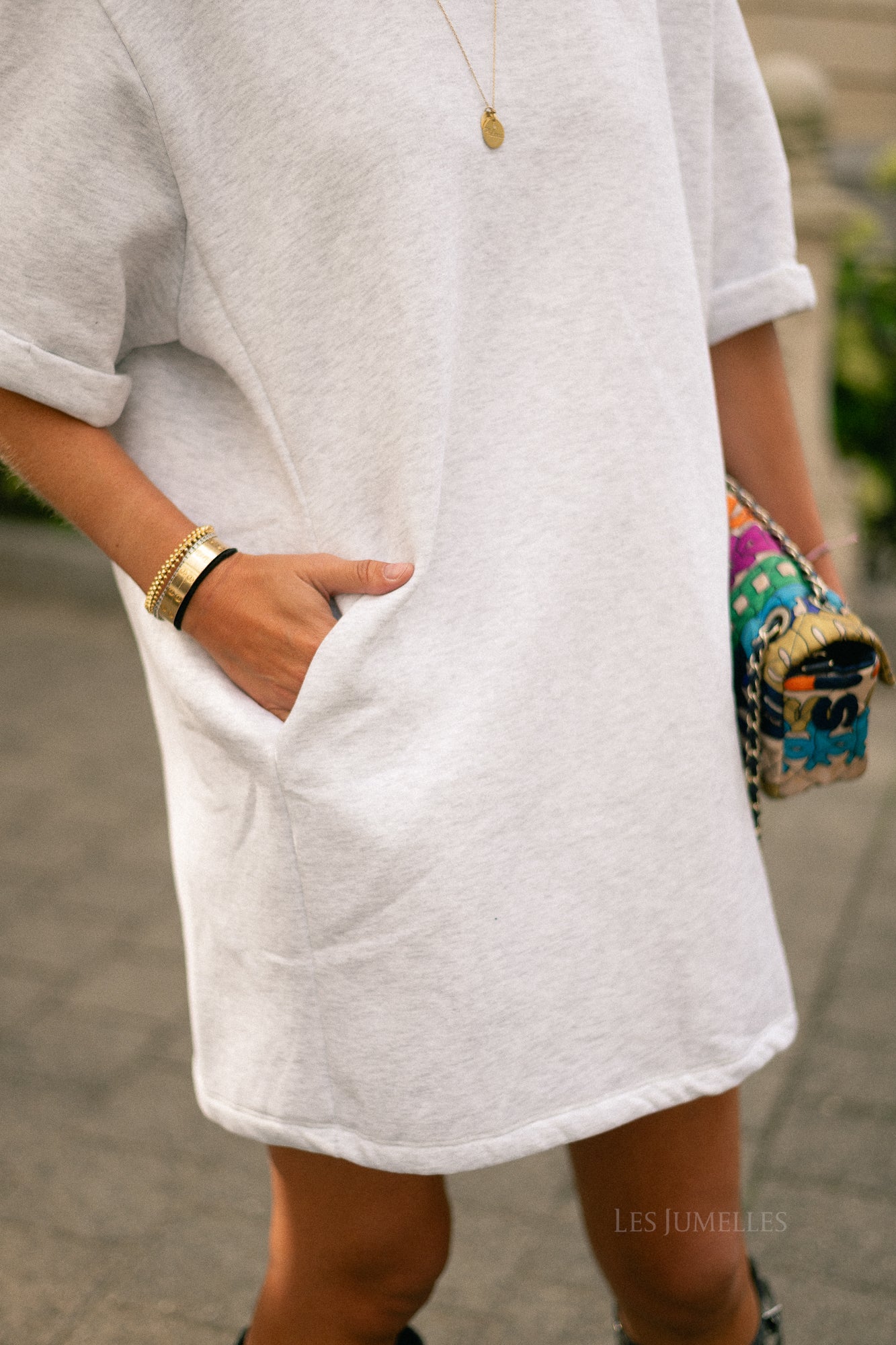 Isabel sweater dress light grey
